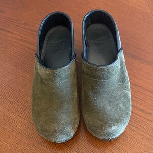 Dansko Forest Green Suede Clogs